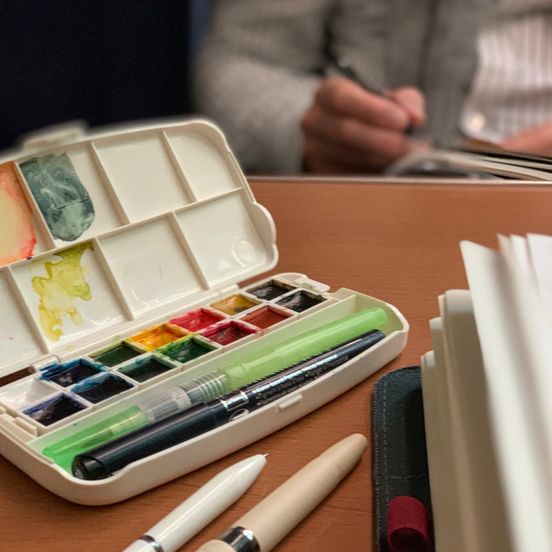 Documenting our travel with Kuretake Watercolor Kit