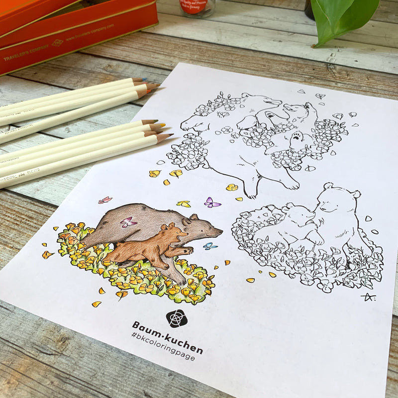 Introducing "BK Coloring Page // California Poppy and Bear"