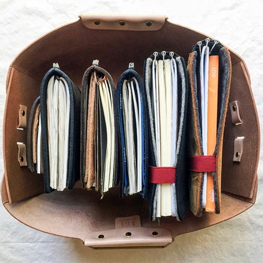 Gert's well loved journal/planner collection (IG: pepperandtwine)