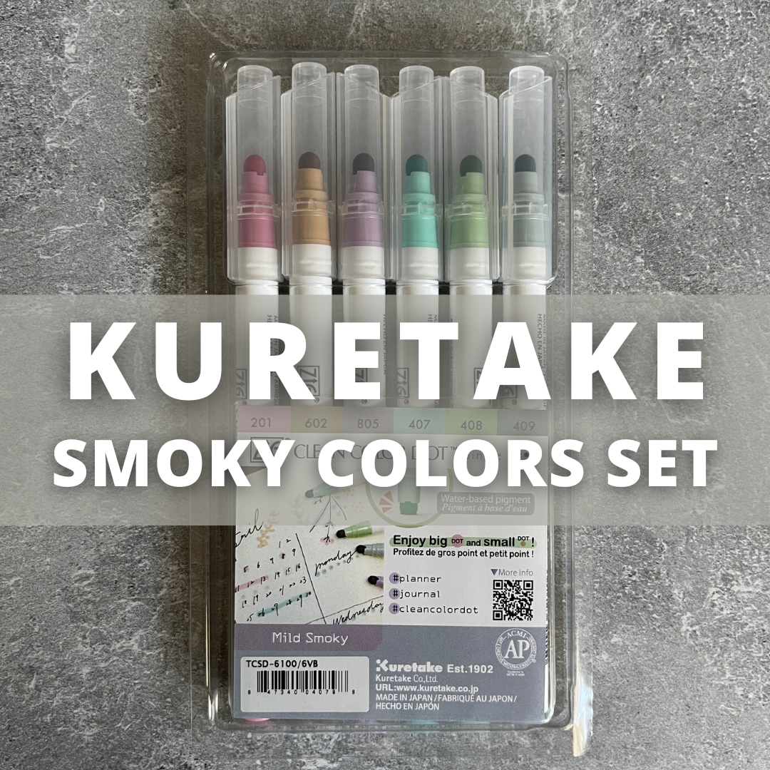 [Kuretake] Clean Color Dot // 6 Color Set