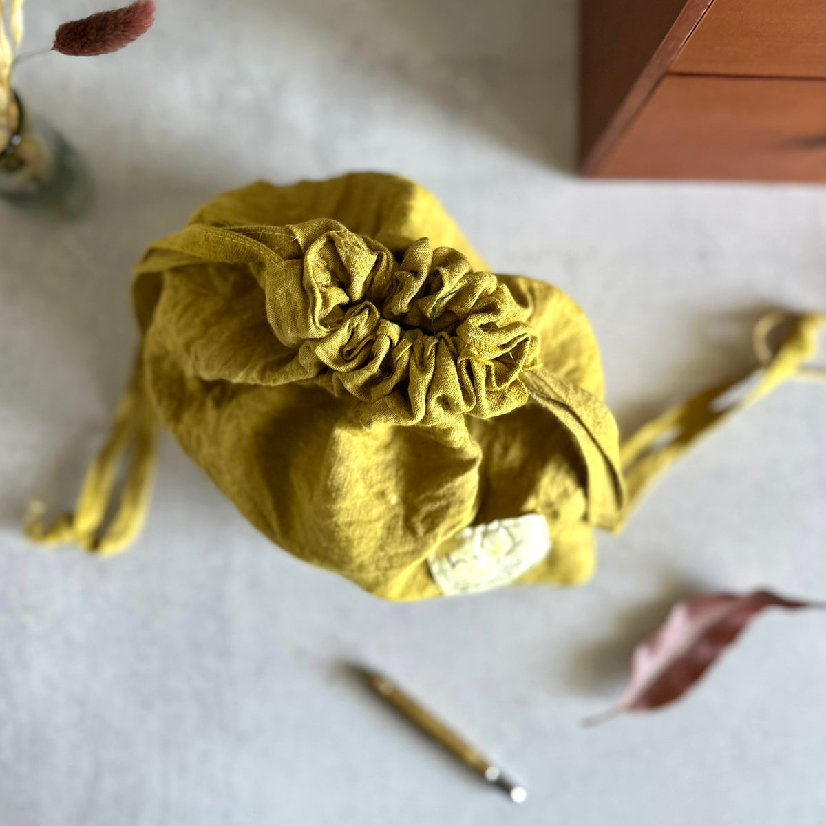 [haru nomura] "Kinchaku" Drawstring Pouch (Large)