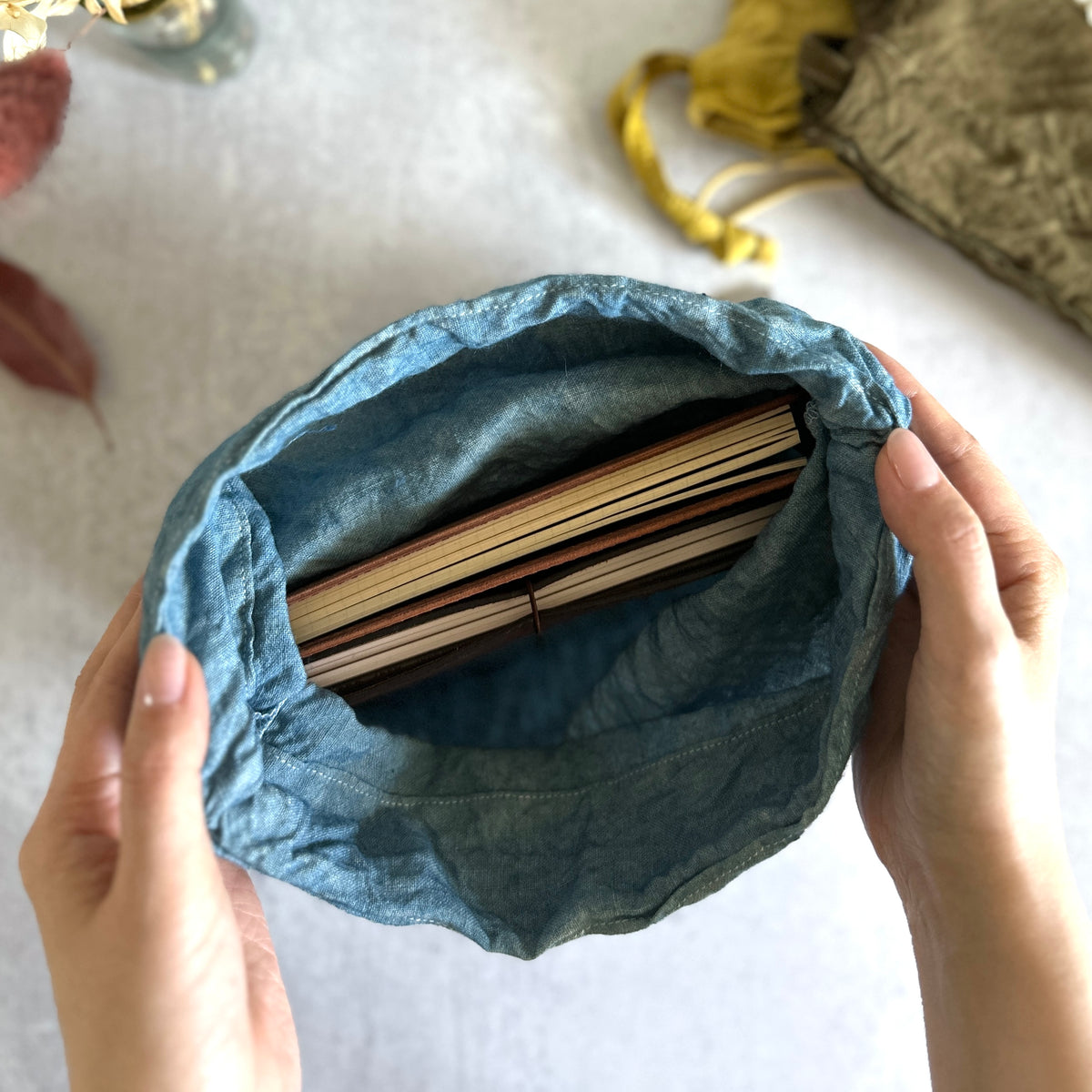[haru nomura] "Kinchaku" Drawstring Pouch (Large)