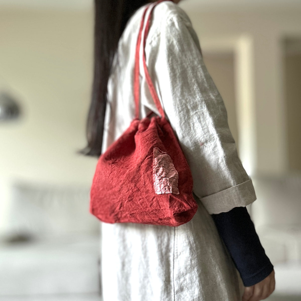 [haru nomura] "Kinchaku" Drawstring Pouch (Large)