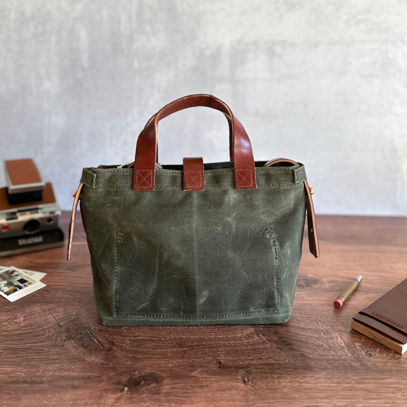 [Peg and Awl ] Mini Waxed Canvas Tote