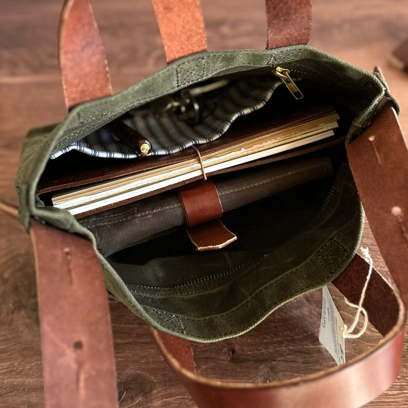 [Peg and Awl ] Mini Waxed Canvas Tote
