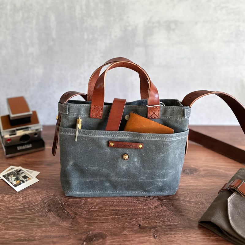 [Peg and Awl ] Mini Waxed Canvas Tote