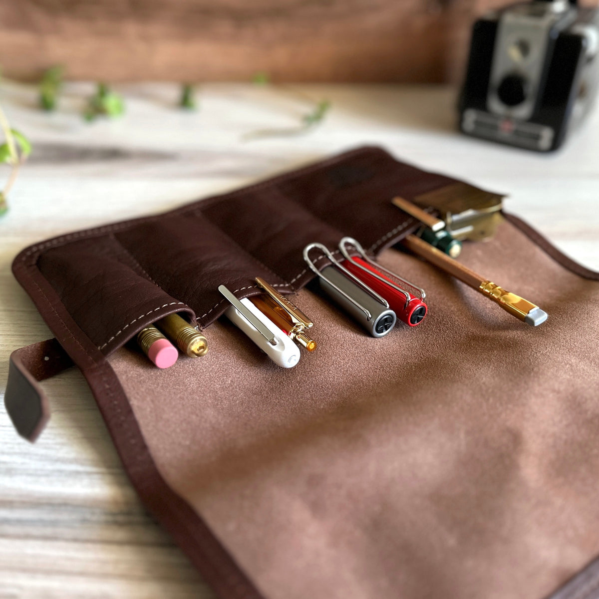 Small leather pen case - S size - 3 colours