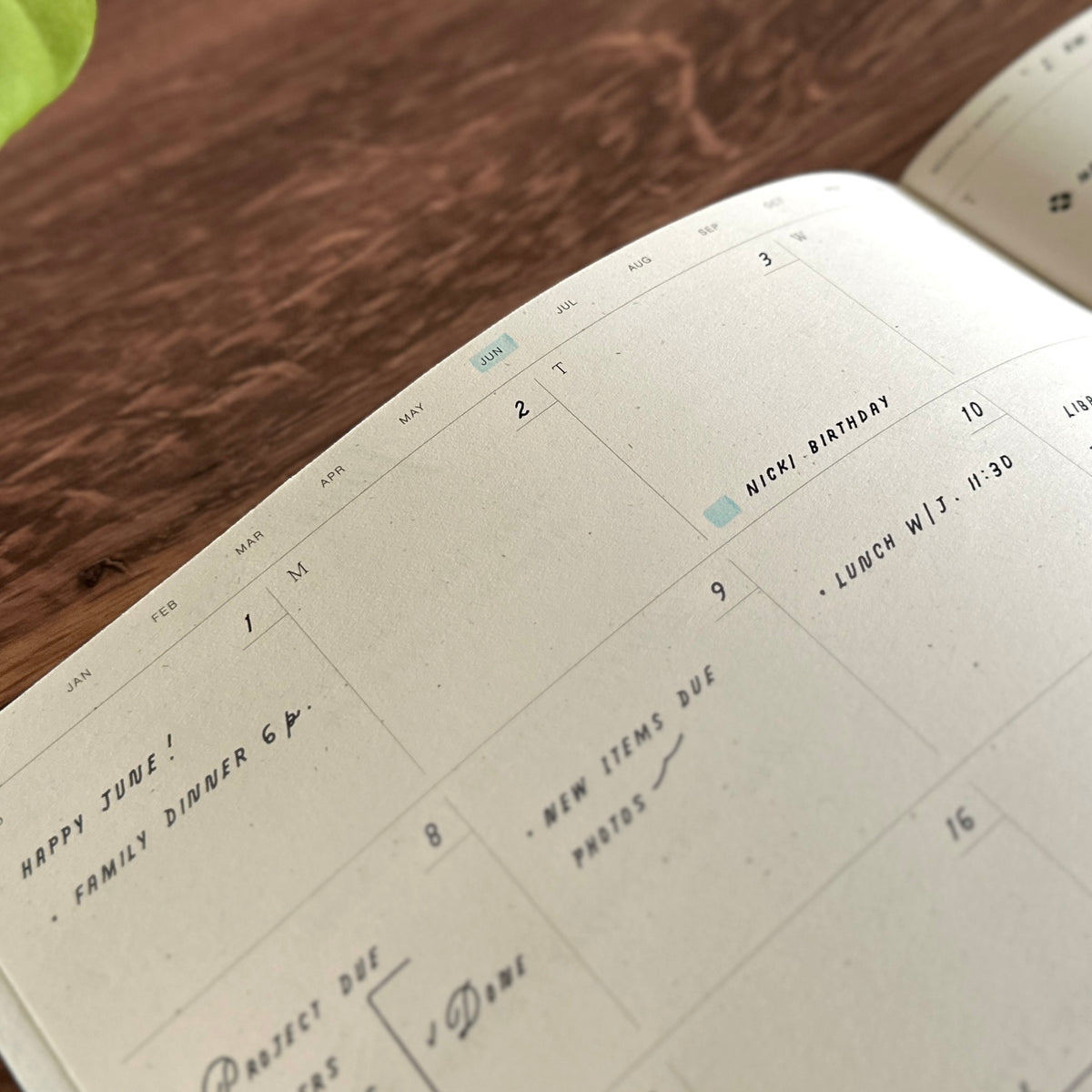 [Wilde House Paper] Month Planner