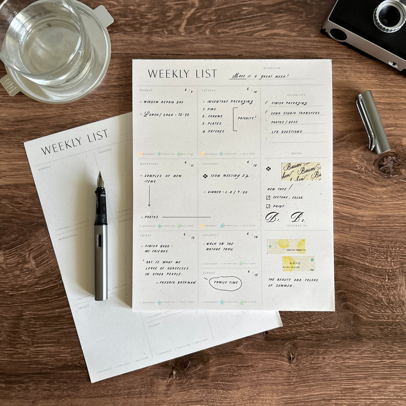 [Wilde House Paper] Weekly List Pad