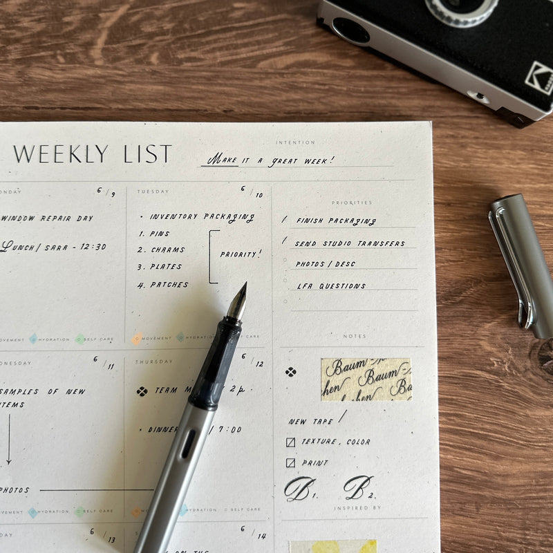 [Wilde House Paper] Weekly List Pad