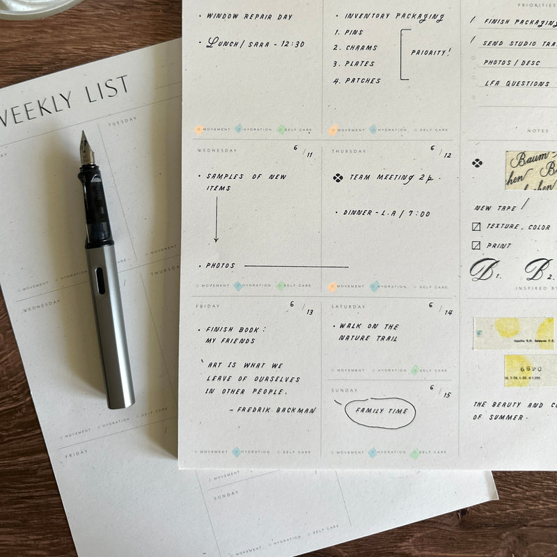 [Wilde House Paper] Weekly List Pad