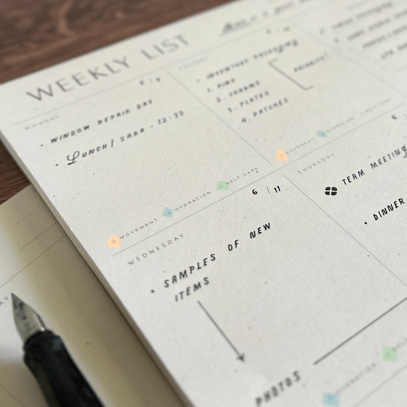 [Wilde House Paper] Weekly List Pad