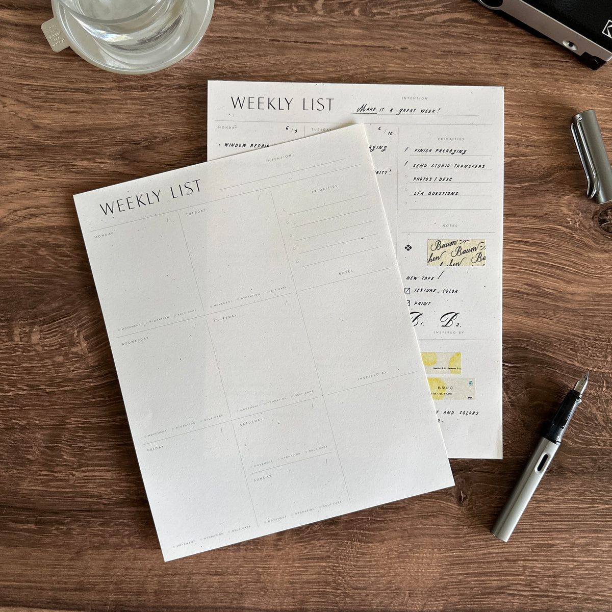 [Wilde House Paper] Weekly List Pad