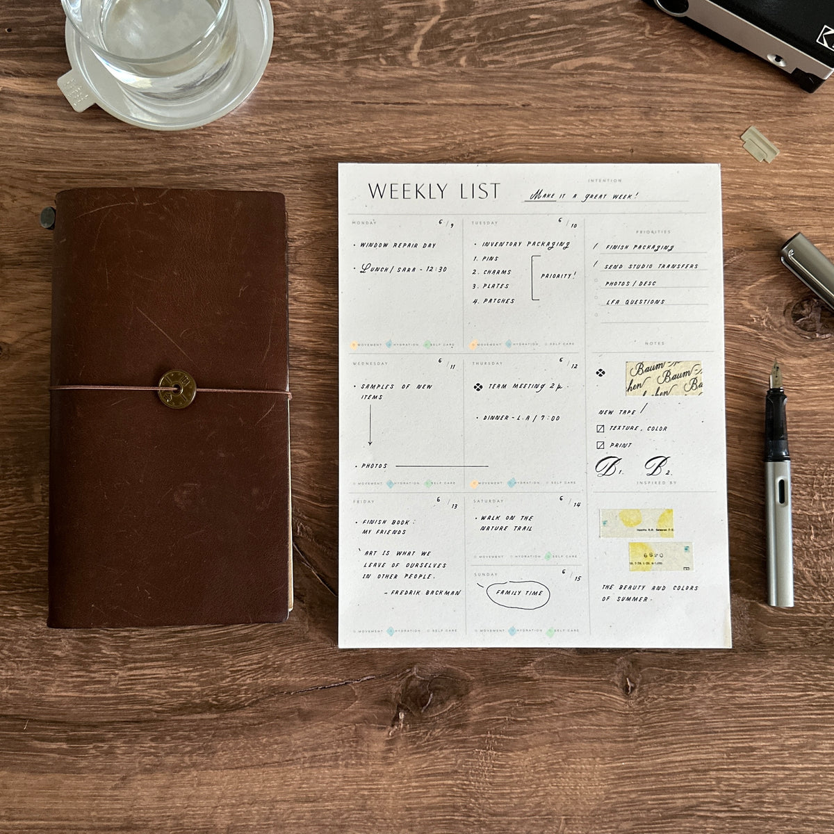 [Wilde House Paper] Weekly List Pad