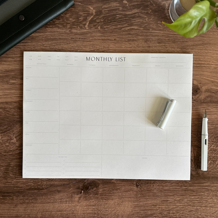 [Wilde House Paper] Monthly List Pad