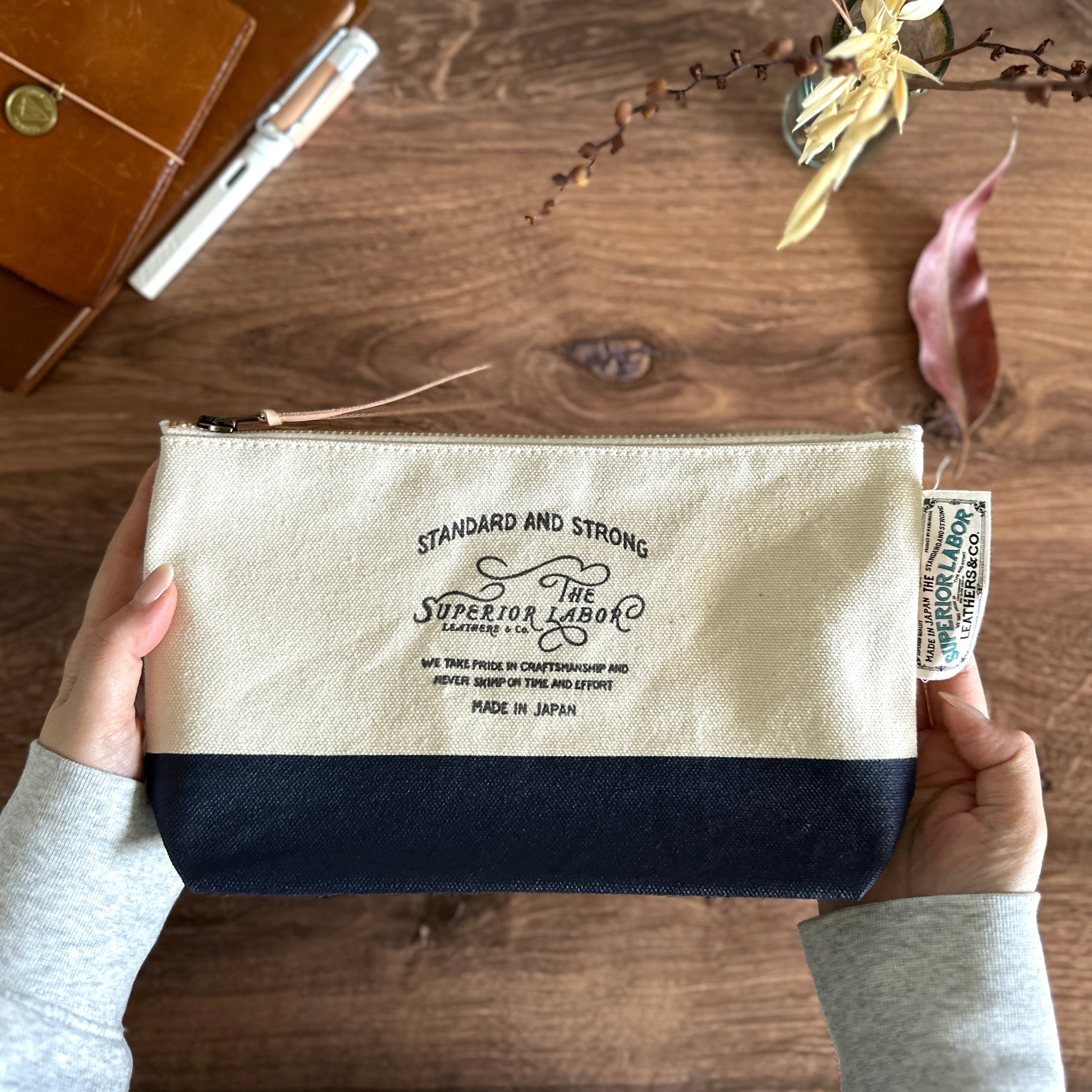 倉敷TSL THE SUPERIOR LABOR TSL] Kurozan Leather Zip Pen Case // Indigo – Baum-kuchen