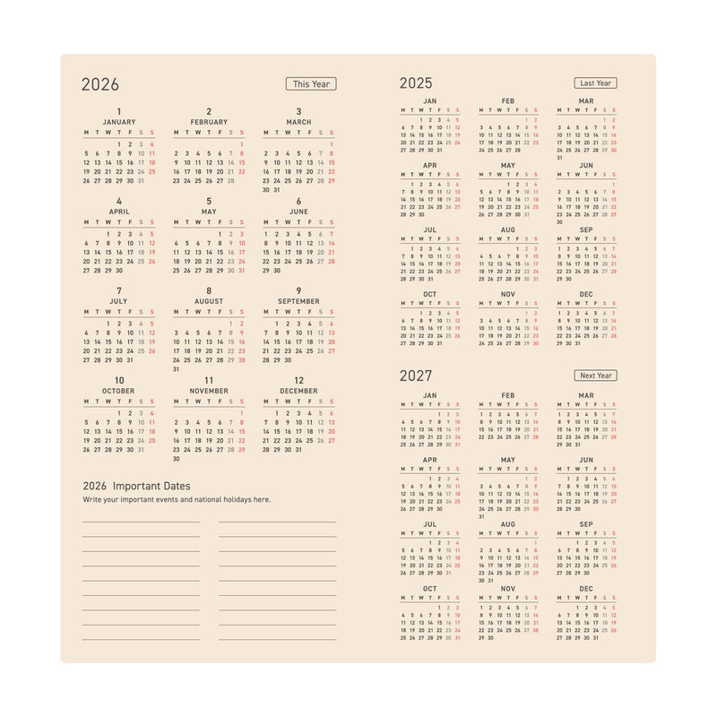 [Hobonichi 2026] Weeks // Colors (English)