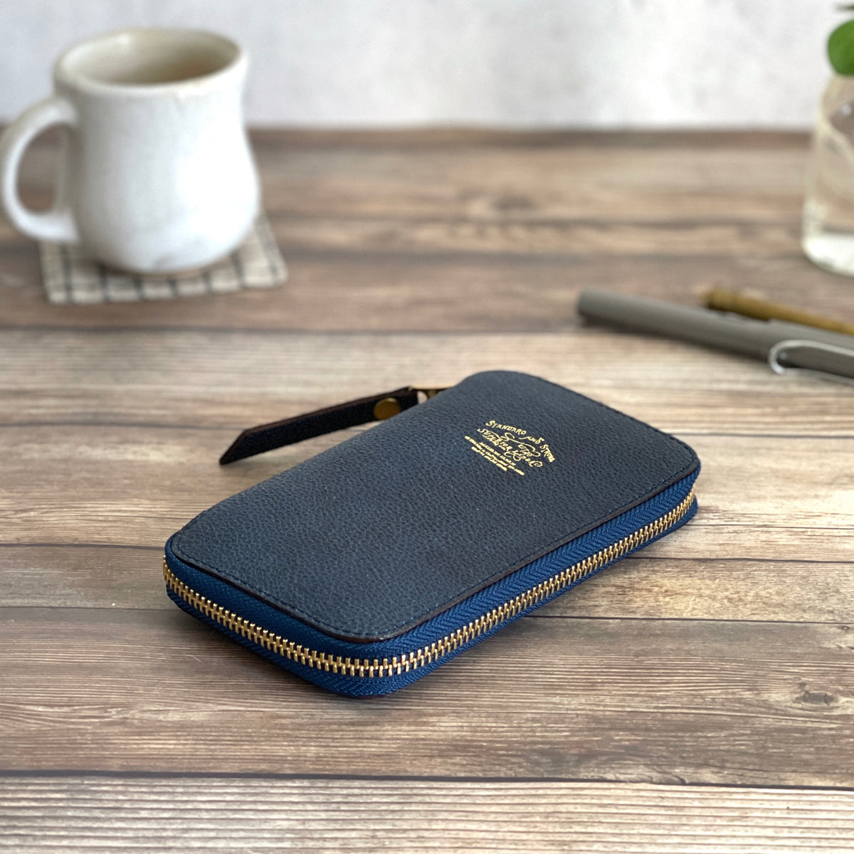 [TSL] Kurozan Leather Zip Pen Case // Indigo