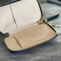 [TSL] Kurozan Leather Zip Pen Case // Indigo