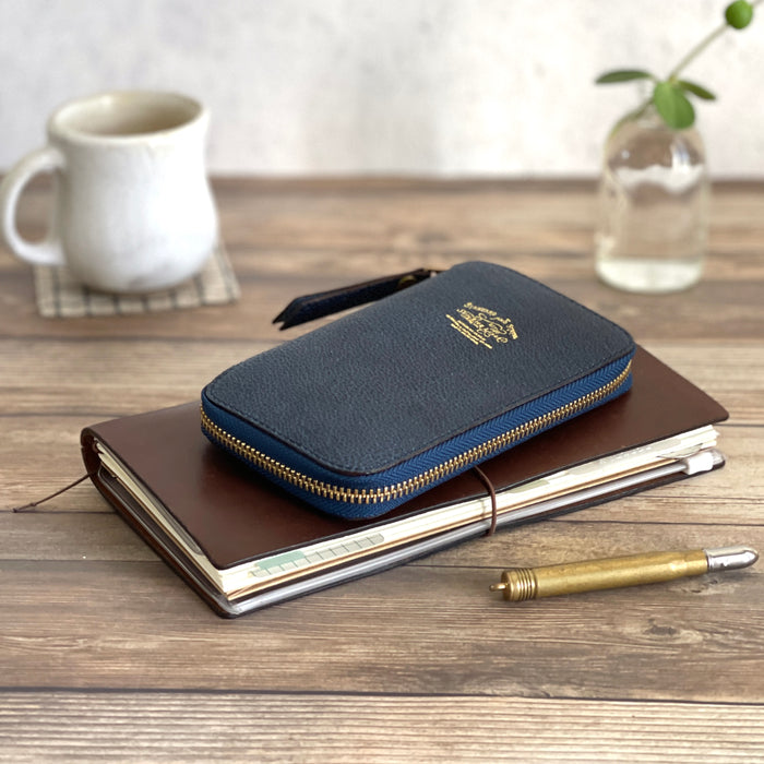 [TSL] Kurozan Leather Zip Pen Case // Indigo
