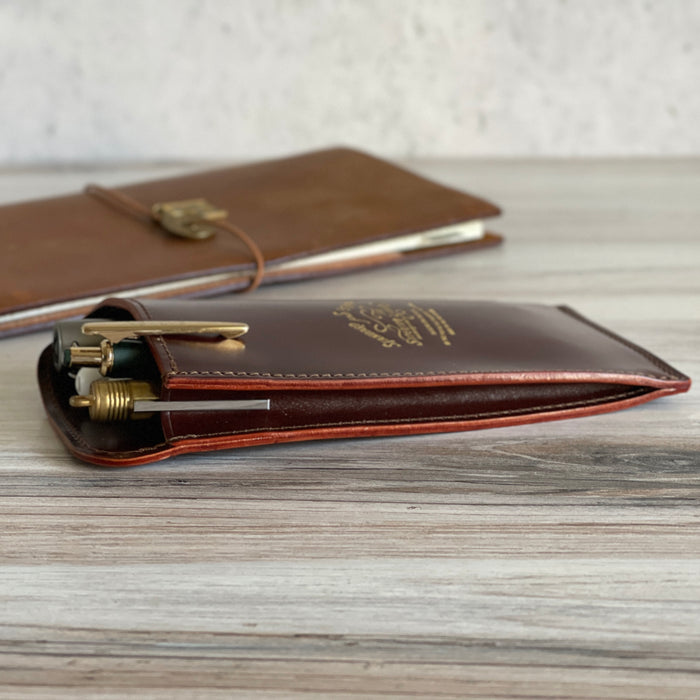 [TSL] Cordovan Pen & Glasses Case