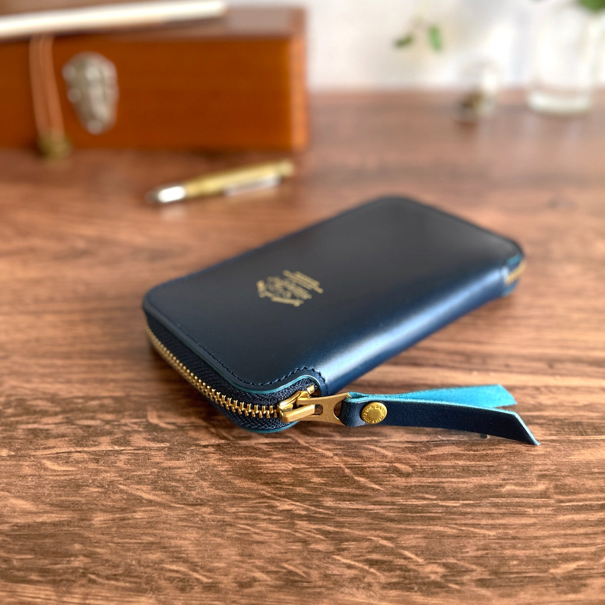 [TSL] Cordovan Leather Zip Pen Case