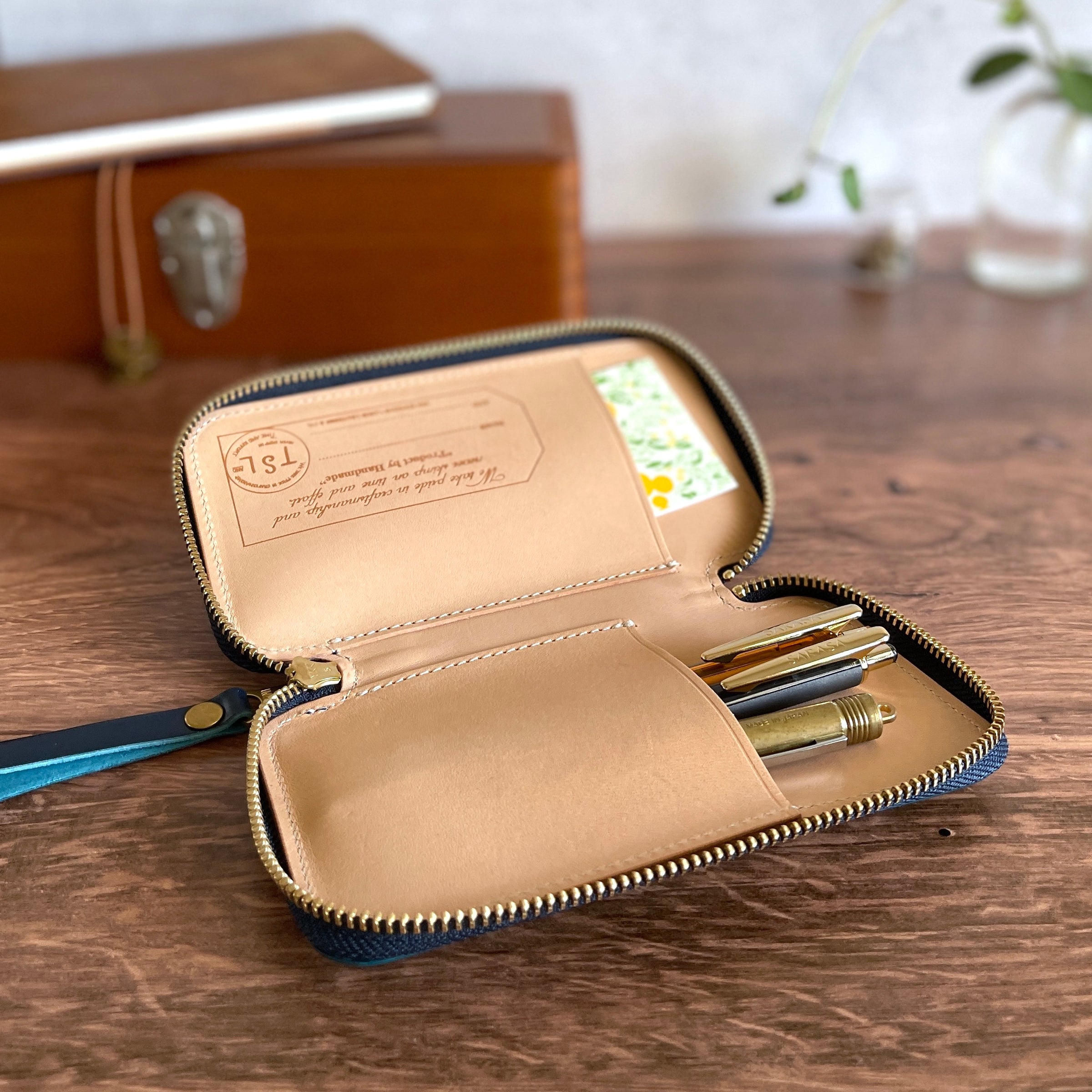 TSL] Cordovan Leather Zip Pen Case – Baum-kuchen