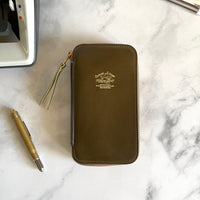 [TSL] Cordovan Leather Zip Pen Case