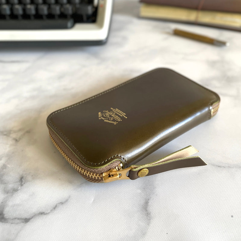 [TSL] Cordovan Leather Zip Pen Case