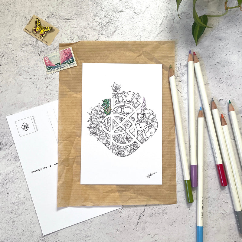 [BK Original Postcard] Among the Flowers