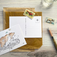 [BK Original Postcard] California Poppy and Bear