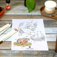 [BK Original Coloring Page] California Poppy and Bear (PDF Download)