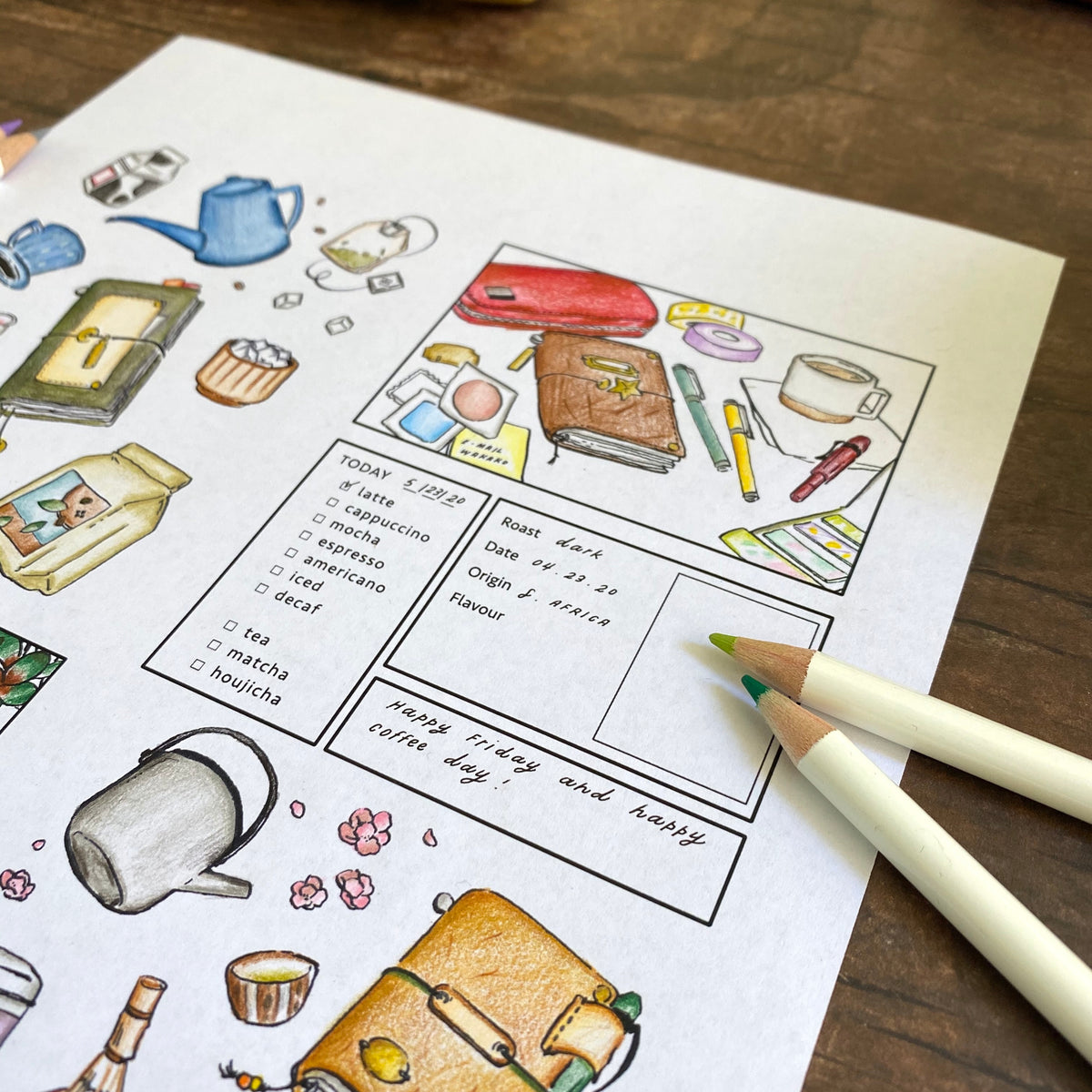 [BK Original Coloring Page] Journaling Time (PDF Download)