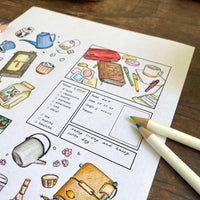 [BK Original Coloring Page] Journaling Time (PDF Download)