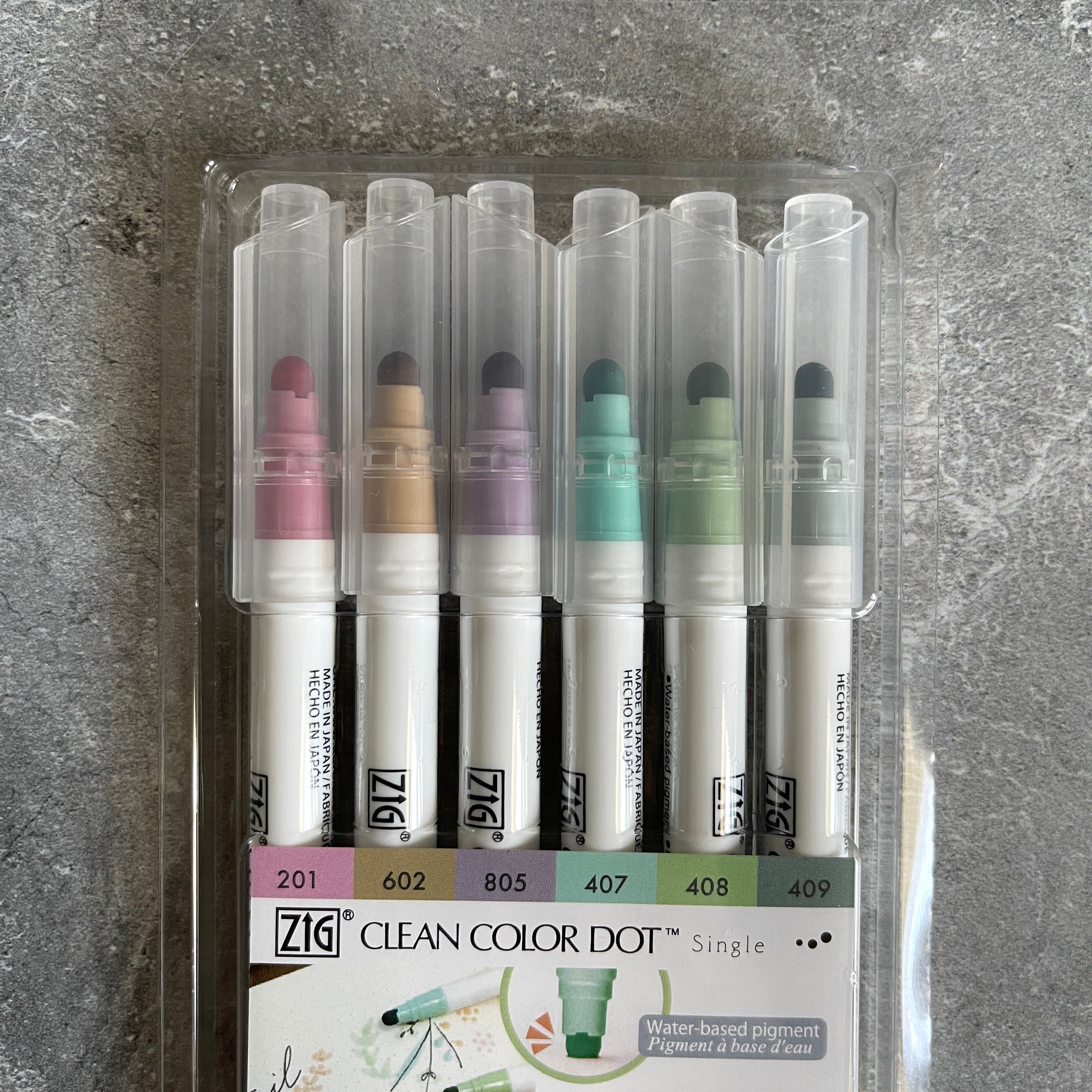 Kuretake] Clean Color Dot // 6 Color Set – Baum-kuchen