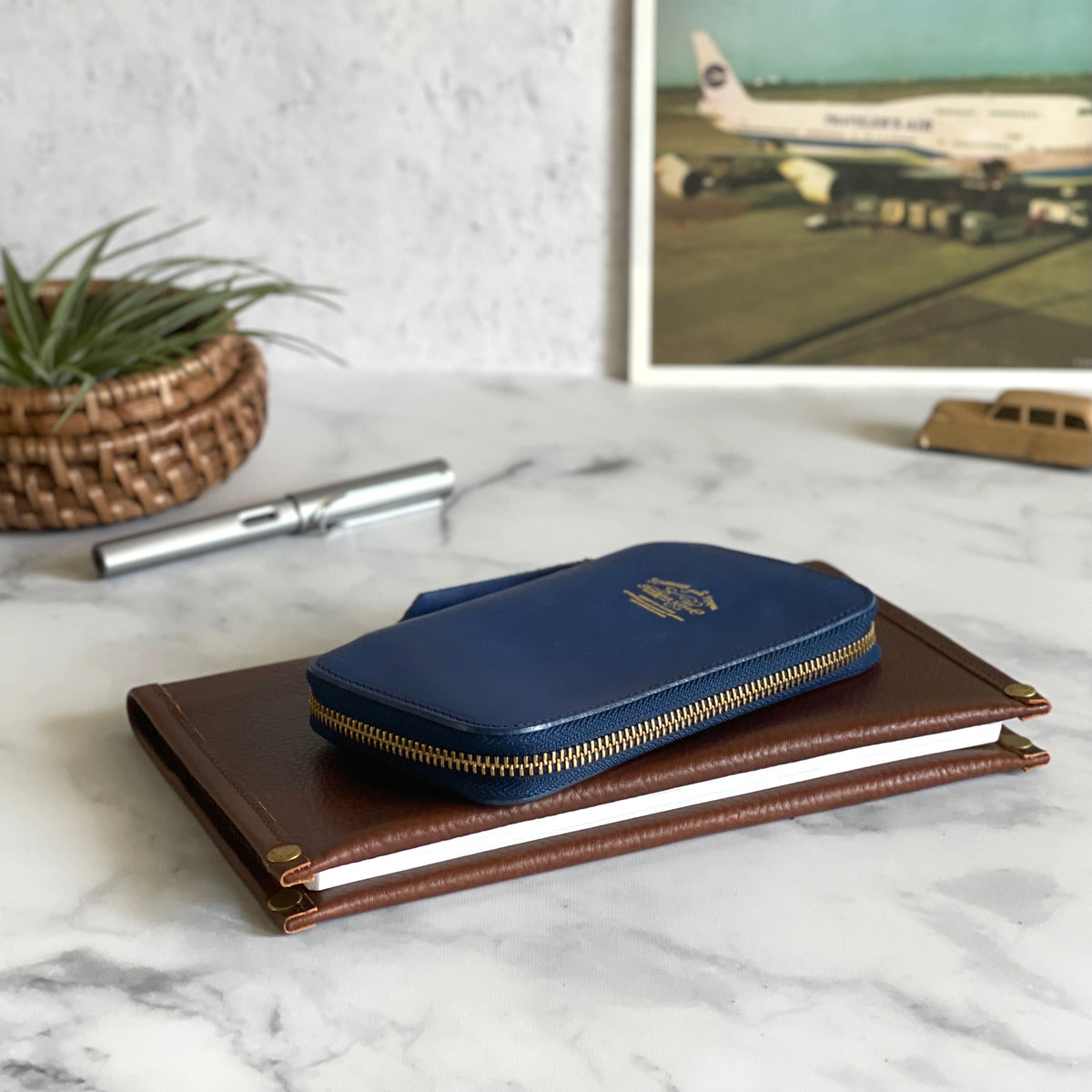 [TSL] Leather Zip Pen Case // Summer Blue [LIMITED EDITION]