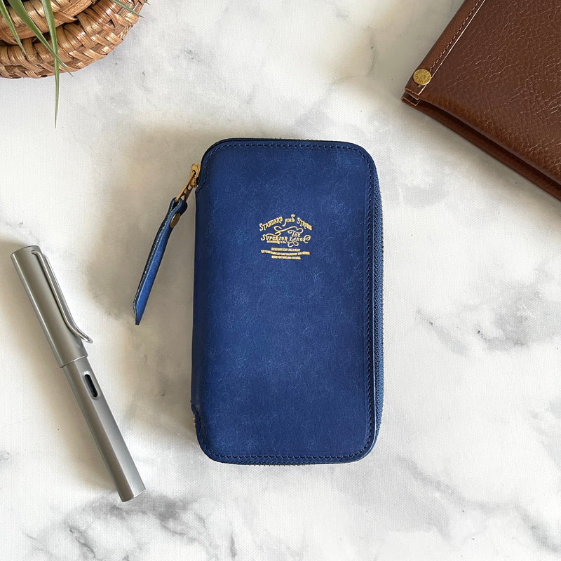 [TSL] Leather Zip Pen Case // Summer Blue [LIMITED EDITION]