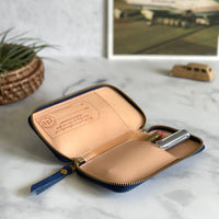 [TSL] Leather Zip Pen Case // Summer Blue [LIMITED EDITION]