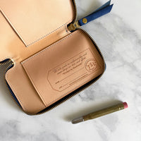 [TSL] Leather Zip Pen Case // Summer Blue [LIMITED EDITION]