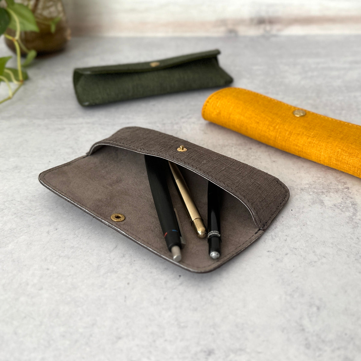 Waxed Canvas Personalized Pencil Case: Custom Small Black Pencil