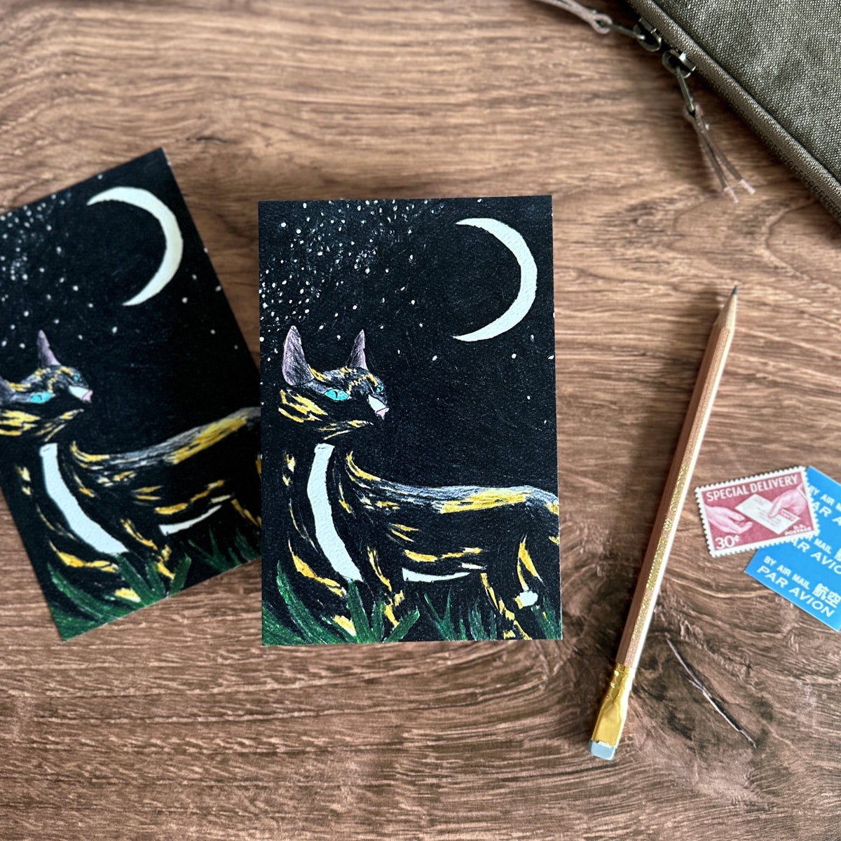 [BK Original Postcard] Black Cat by Coco