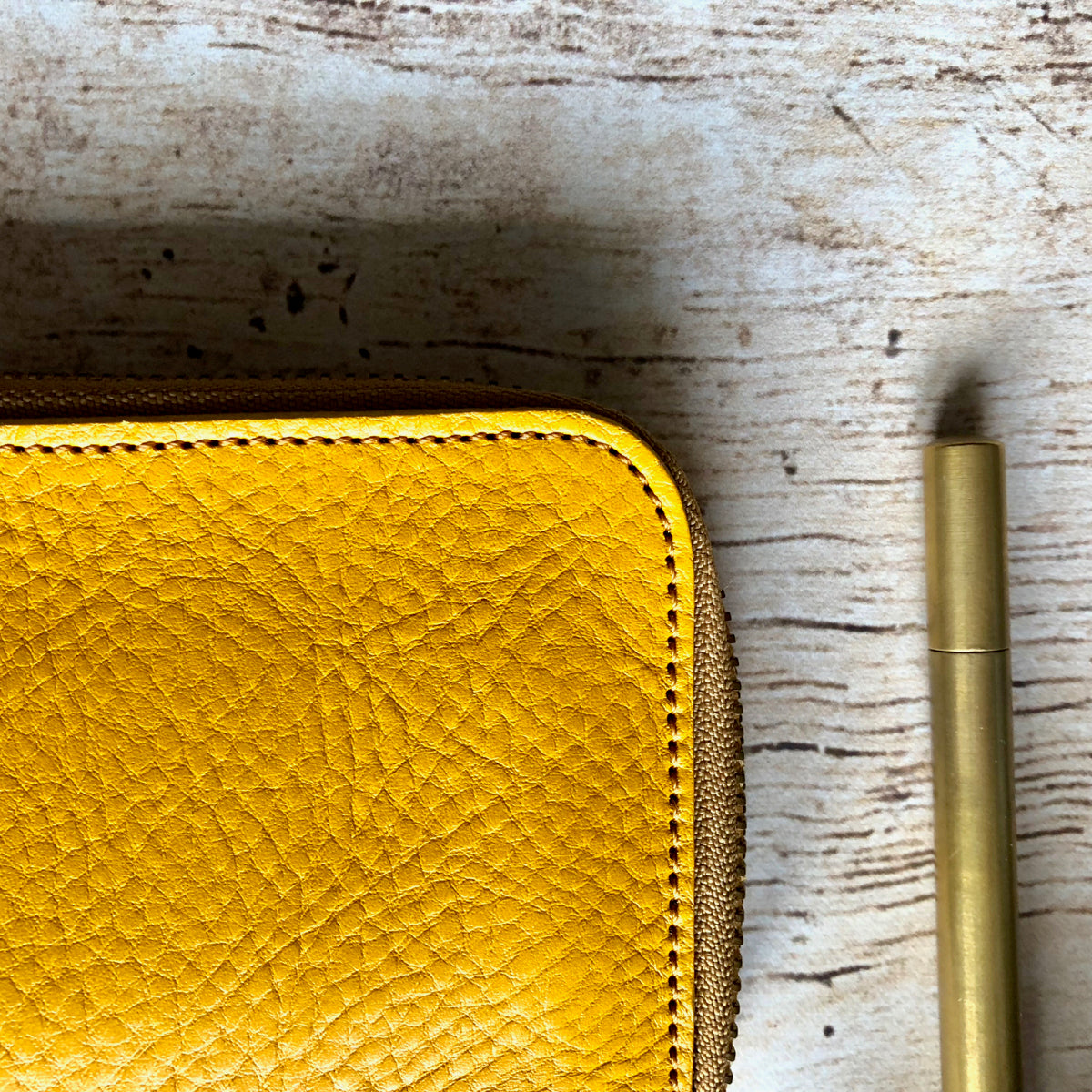 [TSL] Leather Zip Organizer // Yellow