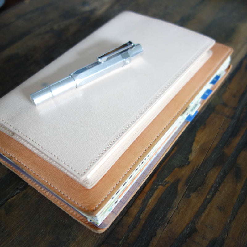 Midori MD A5 Notebook Cover in Chèvre Goat Leather 100% Handcrafted  Personalised -  New Zealand