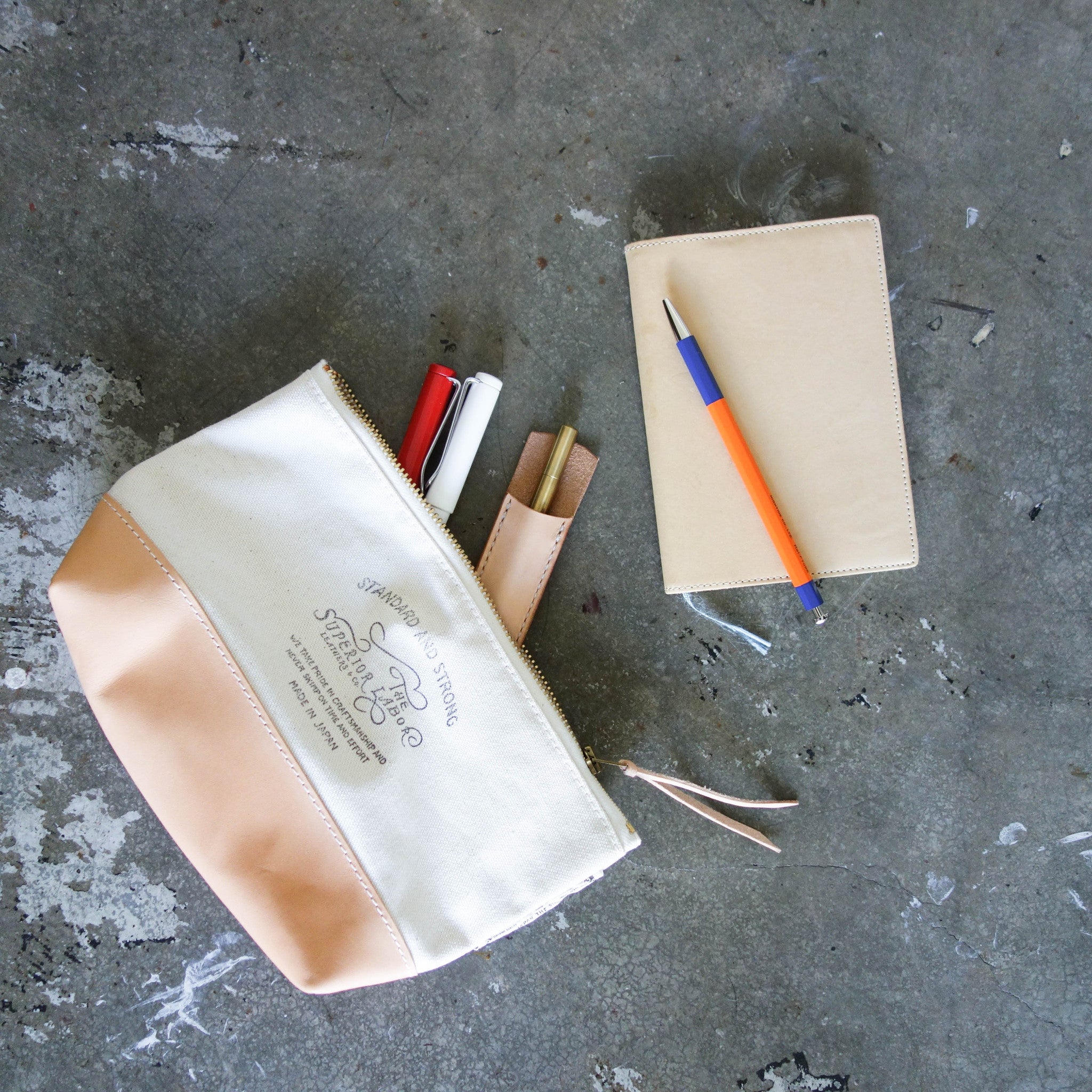 TSL] Engineer Pouch // Natural canvas w/nude leather – Baum