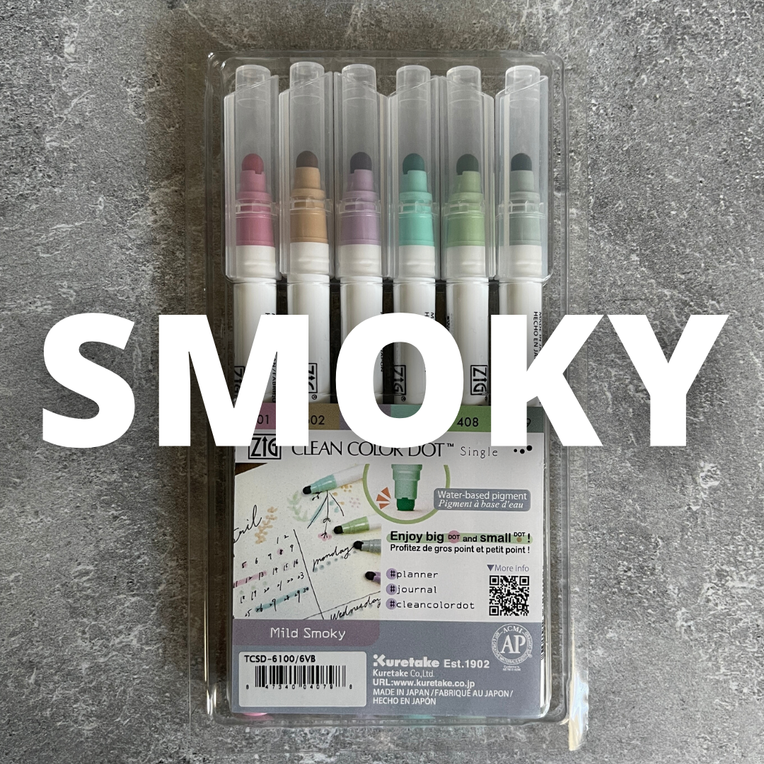 Kuretake] Clean Color Dot // 6 Color Set – Baum-kuchen