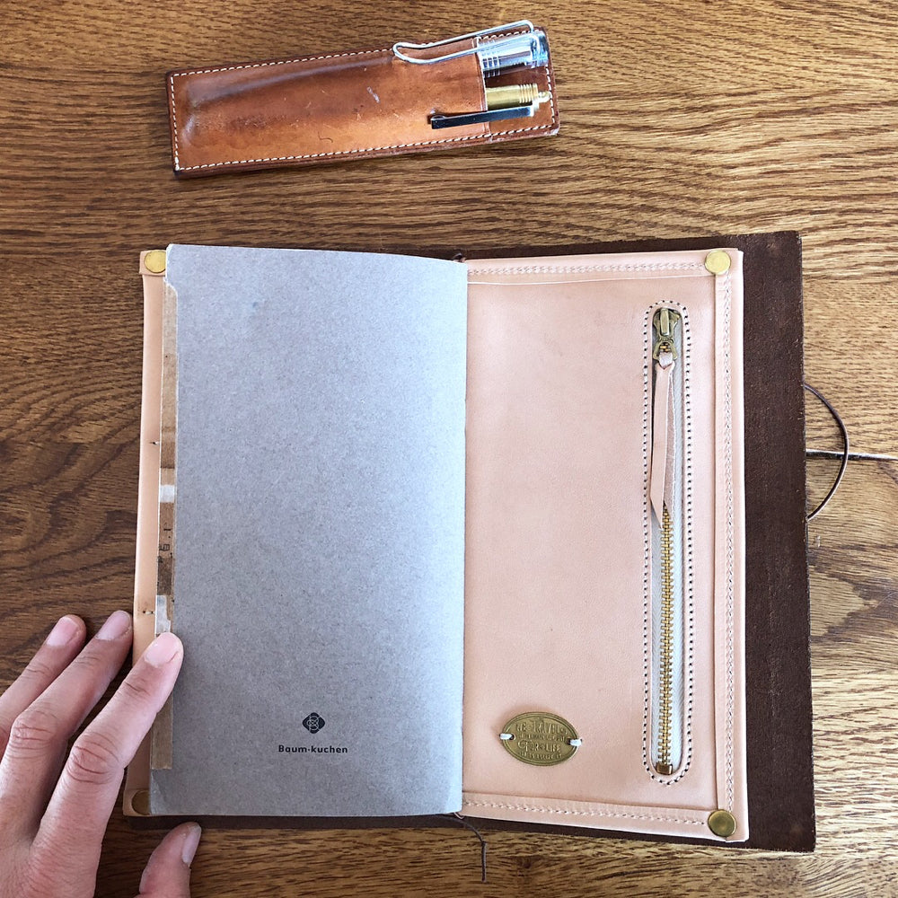 BKxTSL] All Leather Travel for Life Wallet (Regular) – Baum