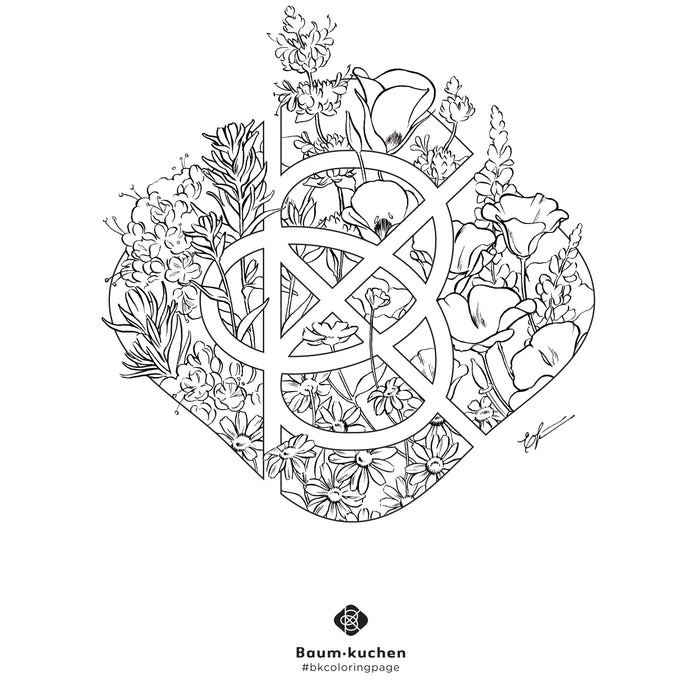 [BK Original Coloring Page] Among the Flowers (PDF Download)